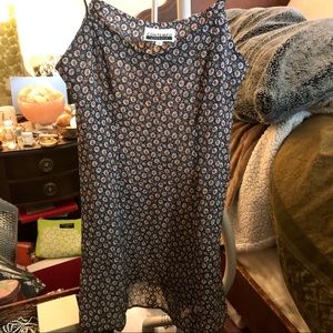 Vintage Contempo Casuals Navy Floral Slip Dress XS